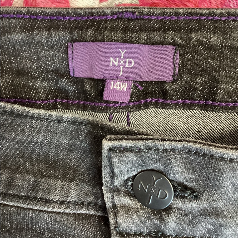 NYDJ Charcoal Denim Jeans 14W - Picture 6 of 8